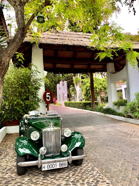 Vintage green car